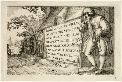 Nimiölehti, maatilojen, maalaistalojen ja maalaiskylien kuvien jälkeen (Praediorum villarum et rusticarum casularum icones). tekijältä Claes Jansz. Visscher II