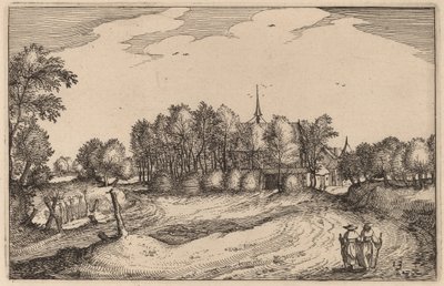Luostari tekijältä Claes Jansz Visscher after Johannes van Doetechum, the Elder after Lucas