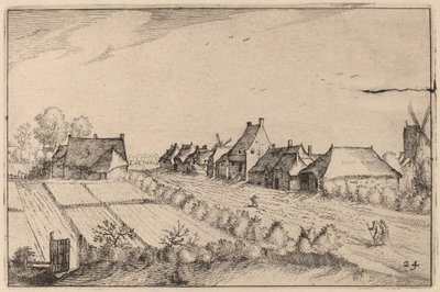 Kentät ja tie tekijältä Claes Jansz Visscher after Johannes van Doetechum, the Elder after Lucas