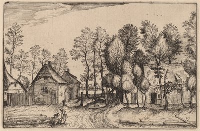 Maisema hakattuilla puilla tekijältä Claes Jansz Visscher after Johannes van Doetechum, the Elder after Lucas