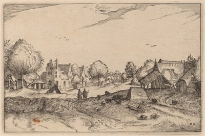 Kylätie tekijältä Claes Jansz Visscher after Johannes van Doetechum, the Elder after Lucas