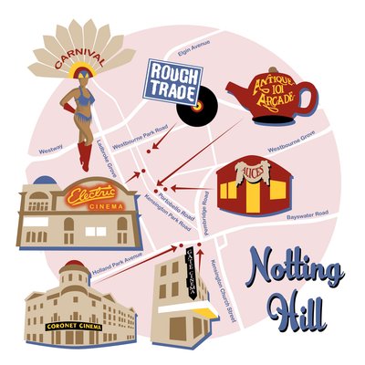 Notting Hill kartta tekijältä Claire Huntley