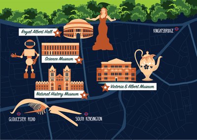 South Kensingtonin kartta tekijältä Claire Huntley