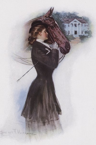 Nainen hevosen kanssa tekijältä Clarence F. Underwood