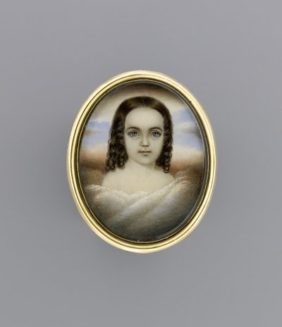 Tytön muotokuva, n. 1852 (akvarelli norsunluun päällä) tekijältä Clarissa Peters