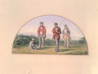 Öljyväritutkimus R. Clarkin teoksen "Golf - A Royal & Ancient Game" etukuvaa varten. tekijältä Clark Stanton