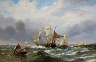 Alukset Hollannin rannikolla, 1829-1860. tekijältä Clarkson Stanfield