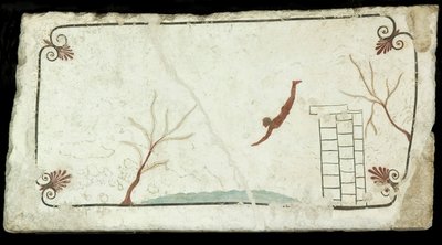 Sukeltaja. Sukeltajan Tomba del Tuffatoren hauta, noin 470 eaa. tekijältä Classical Antiquities