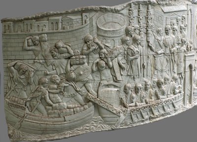 Roomalaiset keittiöt. Trajanuksen pylvään kohokuvioitu yksityiskohta, 1.-2. vuosisadalla tekijältä Classical Antiquities