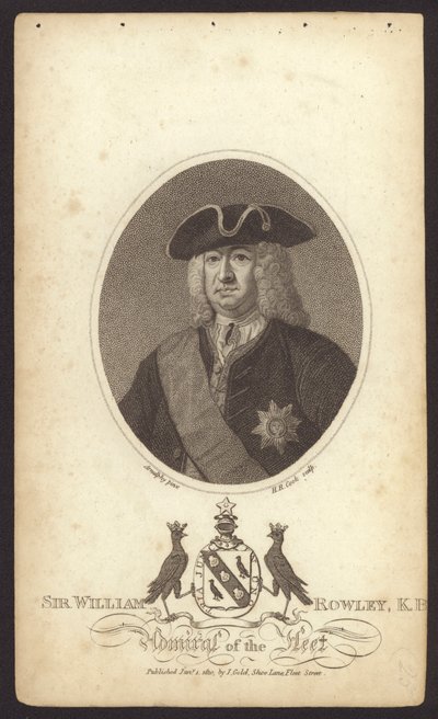 Sir William Rowley, brittiläinen amiraali (kaiverrus) tekijältä Claude Arnulphy