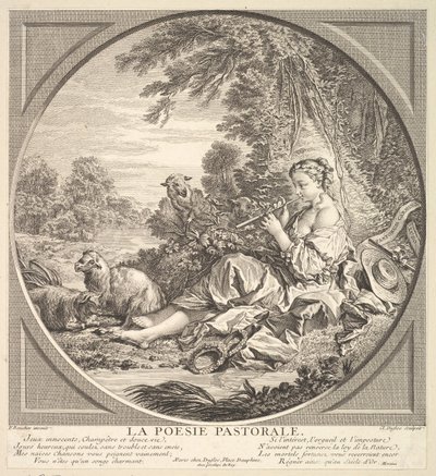 Pastoraalirunous, n. 1742. tekijältä Claude Augustin Duflos