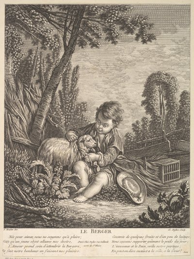 Paimen, noin 1753. tekijältä Claude Augustin Duflos
