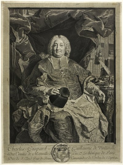 Pariisin arkkipiispa Charles-Gaspard-Guillaume de Ventimiglian muotokuva tekijältä Claude Drevet