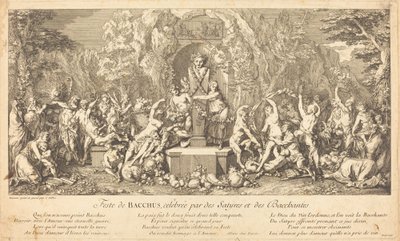 Bacchuksen juhla, jota Satyrs ja Bacchanales juhlivat (Bacchuksen juhla, jonka Satyrs ja Bacchanales ovat arvioineet) tekijältä Claude Gillot