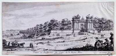 Näkymä ja näkökulma Cours de la Reine Merelle Tämän kävelyretken loi vuonna 1616 lähellä Place de l