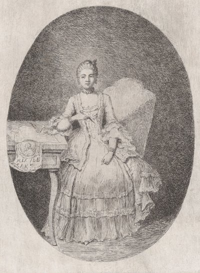 Marguerite Le Comten muotokuva, 1764. tekijältä Claude Henri Watelet