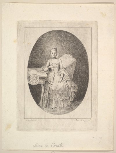 Marguerite Le Comten muotokuva, 1764. tekijältä Claude Henri Watelet