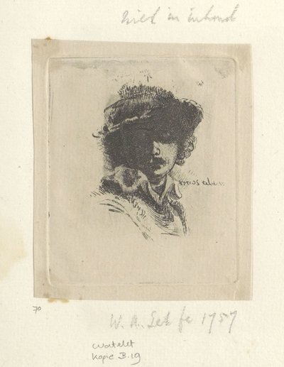 Zelfportret laittaa Saskia: alleen Rembrandt Kokoelma kahdeksankymmentäviisi alkuperäistä vedosta (sarjan nimi) tekijältä Claude Henri Watelet