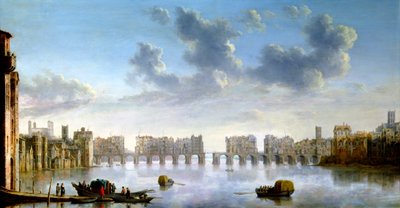 Old London Bridge, c1630 tekijältä Claude Jongh