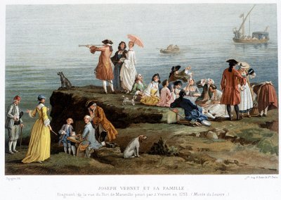 Joseph Vernet ja hänen perheensä - 1800-luvun repro. fragmentti Vernet
