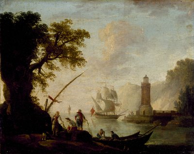Välimeren rannikkonäkymä, ei päivämäärää tekijältä Claude Joseph Vernet
