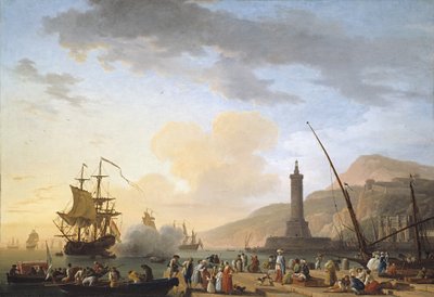 Satama auringonlaskun aikaan tekijältä Claude Joseph Vernet