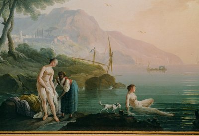 Uimassa olevat tytöt meren rannalla ... (maalaus kankaalle) tekijältä Claude Joseph Vernet