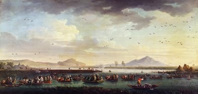 Kaarle III Bourbonista, Sapinin ja kahden Sisilian kuningaskunnan kuningas Ankanmetsästys Patria-järvellä vuonna 1746, 1749 tekijältä Claude Joseph Vernet
