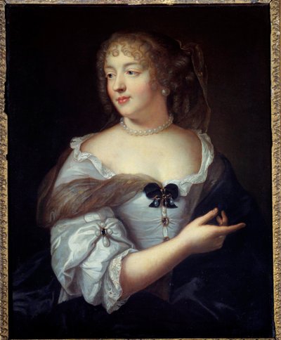 Kirjeen naisen muotokuva Marie de Rabutin Chantal (Rabutin-Chantal), Marquise de Sevigne (1626-1696) Claude Lefebvren (1632-1675) maalaus 1600-luvun Pariisi, Musee Carnavalet tekijältä Claude Lefebvre