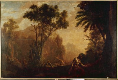 Maisema Pyhän Onufriuksen kanssa (öljy kankaalle, n. 1638) tekijältä Claude Lorrain