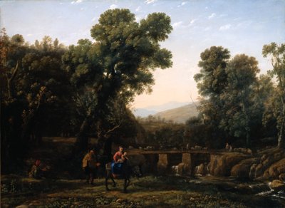 Lento Egyptiin (öljy kankaalle) tekijältä Claude Lorrain (1600 82)