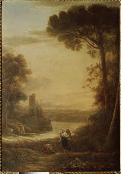 Maisema Tobie (Tobit) ja arkkienkeli Rafaelin kanssa (1639, öljy kankaalle) tekijältä Claude Lorrain