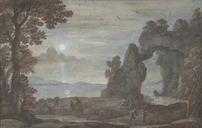 Rannikkonäkymä Perseuksen ja korallin alkuperän kanssa, 1674. tekijältä Claude Lorrain