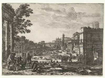 Forum Romanum te Rome Campo Vaccino tekijältä Claude Lorrain