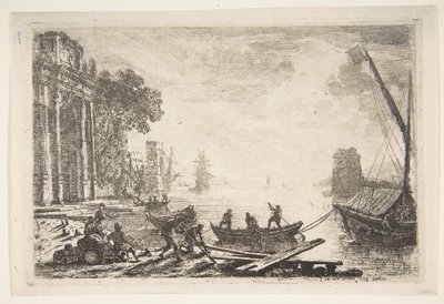 Satamakohtaus nousevan auringon kanssa, 1634. tekijältä Claude Lorrain