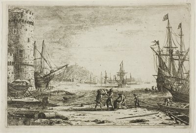 Satama, jossa on suuri torni tekijältä Claude Lorrain