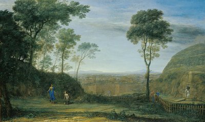 Maisema, jossa Kristus ilmestyy Maria Magdaleenalle ("Noli me tangere"). tekijältä Claude Lorrain