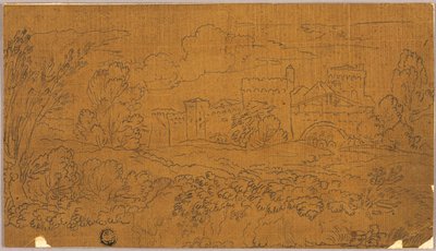 Maisema muurien kanssa tekijältä Claude Lorrain