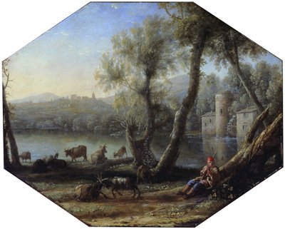 Pastoraalinen maisema tekijältä Claude Lorrain