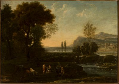 Maisema, jossa on paimenia tekijältä Claude Lorrain