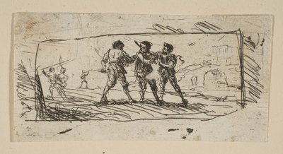Tutkimus Brigands Lower Sectionin kanssa, n. 1633. tekijältä Claude Lorrain
