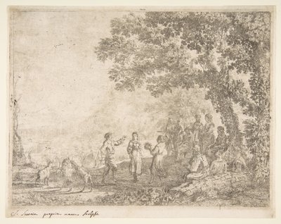 Country Dance Large Plate, n. 1637. tekijältä Claude Lorrain