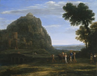 Näkymä Delphiin ja kulkue tekijältä Claude Lorrain