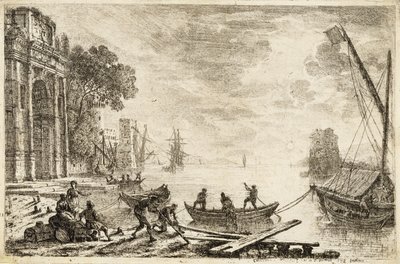 Satamakohtaus nousevan auringon kanssa, 1634 tekijältä Claude Lorrain