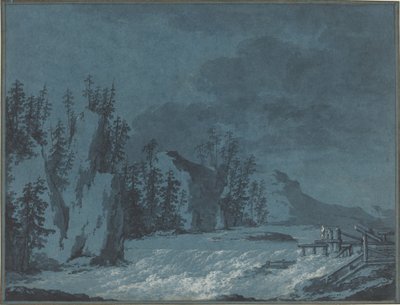 River Rapids Wooded Cliffsin varrella tekijältä Claude Louis Chatelet