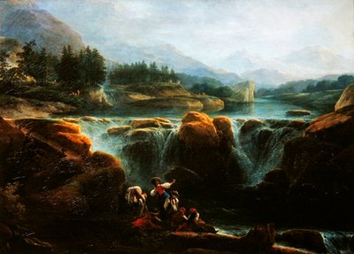 Sveitsin maisema, n. 1790-1794 tekijältä Claude Louis Chatelet