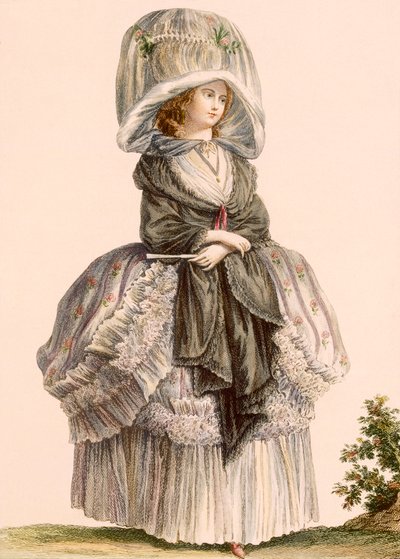 Denyn kaivertama naisten kesäkävelypuku Galeries des Modes et Costumes Francais