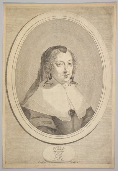 Anne Itävalta, n. 1645. tekijältä Claude Mellan