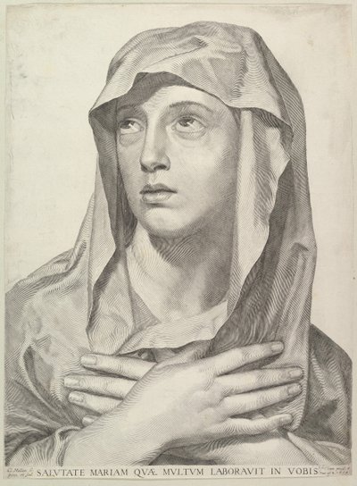 Neitsyen rintakuva, 1650. tekijältä Claude Mellan