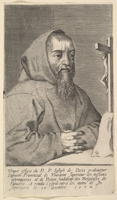 François Le Clerc Du Tremblay, joka tunnetaan Isä Josephina, 1638. tekijältä Claude Mellan